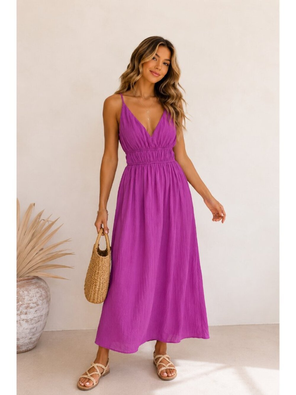 EUC Taylor V Pleated Purple Coquette Fairycore Romantic Midi XS Dress